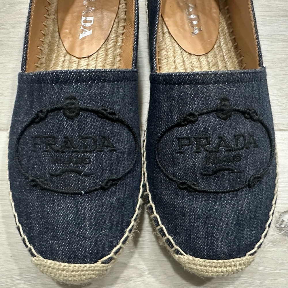 Prada dark denim espadrilles size 36 or 6